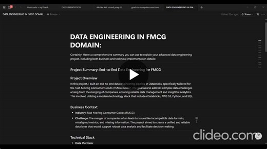 #dataengineering #databricks #apachespark #aws #deltalake #bigdata #etl #datapipeline #fmcg #machinelearning #ai #learninginpublic | SAN HARIHARAN