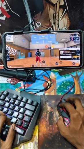 Fast Emotes🔥Macro Keyboard And🎮 mouse⌨️🖱️🖥️ #freefireshorts #videoviral #Keyboardmouseonphone