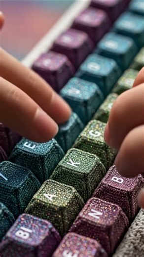 Is This Glitter Keyboard ASMR from Outer Space? Unbelievable Typing Sound Test! #Shorts