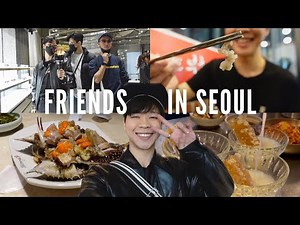 vlog | friends in seoul: first time trying sannakji (moving octopus) and soy crab