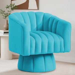 Korser 360° Swivel Accent Chair with Velvet Upholstered Swivel Barrel Chairs for Living Room, Bedroom,Teal