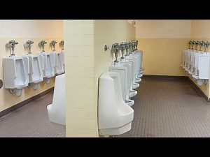 Vintage Toilet & Urinal Flush | Men’s Restroom Tour | Paddock Room, Santa Anita Park, Arcadia, CA