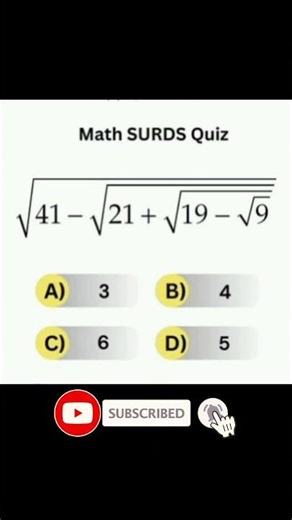 Solve Surds Math Quiz? #maths #quiz #merittest #braintestsolution #braintest