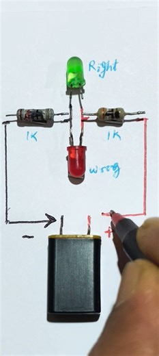Make Simple Dual LED polarity tester//circuit diagram#electronic #youtubeshorts