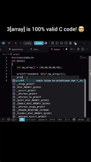It looks completely cursed, but 3[array] is 100% valid C code! 🤯