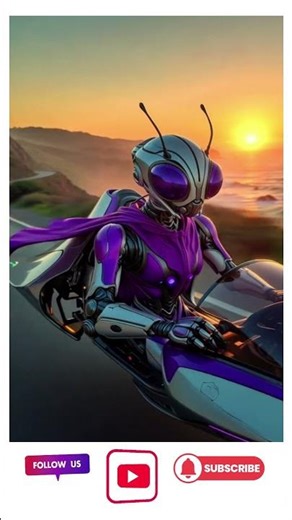 Purple Robo-Insect Chase 🌅🚀 | Futuristic Hovercar Short