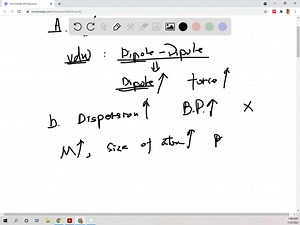 SOLVED: True or false: (a) For molecules with similar molecular weights, the dispersion forces become stronger as the molecules become more polarizable. (b) For the noble gases the dispersion forces decrease while the boiling points increase as you go down the column in the periodic table. (c) In terms of the total attractive forces for a given substance, dipole-dipole interactions, when present, are always greater than dispersion forces.( 𝐝 ) All other factors being the same, dispersion forces