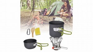 Watch 15pcs Camping Cookware Mess Kit, Ultralight Portable on Amazon Live