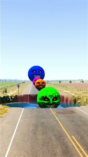 Tiny and Giant Moons Fall Into Giant Lava Pit😱#25#beamng