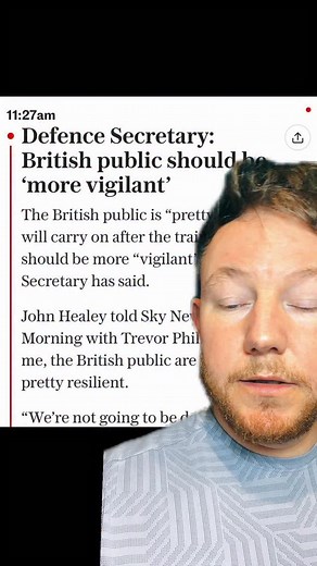 So John Healey has told the British public to ‘Stay Vigilant’ what a message! #TrevorPhillips #DefenceSecretary #PublicTransport #KeirStarmer #StayVigilant | CORKY
