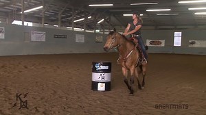 In Part 5 of our Horse Training Video Series, Kelly Alley offers advice on approaching the first barrel in a barrel race. Don't forget to enter for a chance to win Greatmats Horse Stall Mats at https://www.greatmats.com/make-my-barn-great-horse-stall-mats-contest.php - Enter before Aug. 20, 2018 | Greatmats.com