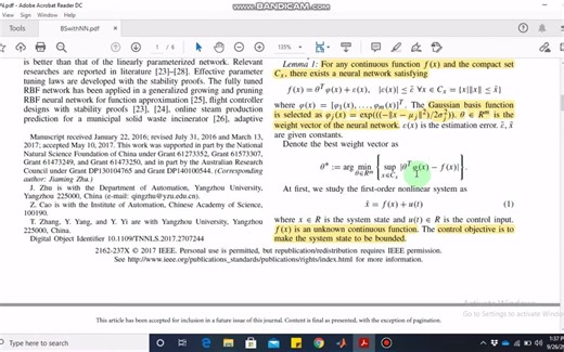 MATLAB Simulation of RBF Neural Network based Backstepping Control