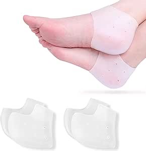 Silicone Heel Protectors, 2 Pairs Gel Pads Cushion for Blister Prevention, Achilles Tendinitis, Dry Cracked Heels, Plantar Fasciitis Inserts, Breathable Cups for Pain Relief, Men and Women