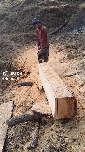 Chainsaw Techniques for Cutting Large Logs Outdoors