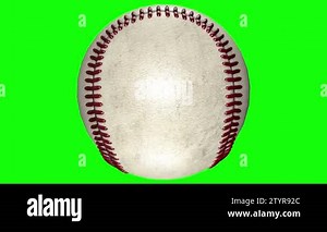 4K Baseball ball throw in Motion on Green Screen. Loop soccer ball 3d Animation.