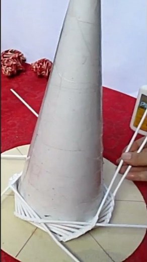 Pino Navideño Cestería con Papel Adorno con luces #diy