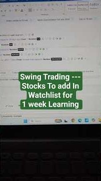 swing Trade Stocks | How to identify Stocks For Learning| Nifty50 Banknifty Options Trading| Learn