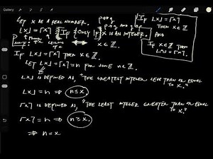 If And Only If Statement and Definitions of Floor and Ceiling Functions