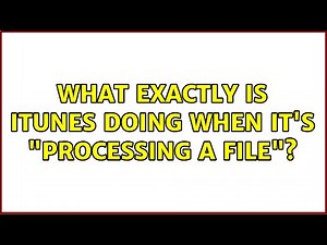 What exactly is iTunes doing when it's "processing a file"?
