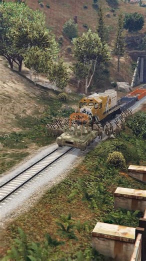 Battle Tank Fire Try to Stop Train With Blasstitic Missiles | GTA v