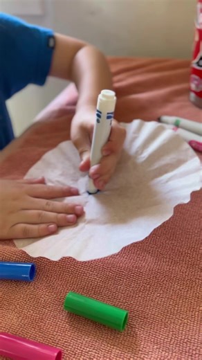 This was such a fun little craft to do! Coffee filter turtles with the boys! We used washable markers on the coffee filters and then sprayed with water let them dry and assemble! | KOBE EATS