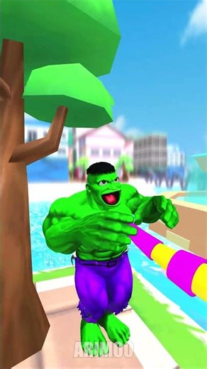 Who Blows Stronger? Spider-Man vs Hulk vs Rumi! 💨💦 #funny #animation #arimoo3d