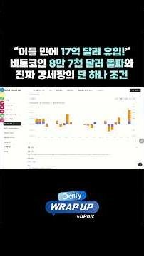 “이틀 만에 17억 달러 유입!” 비트코인 8만 7천 달러 돌파와 진짜 강세장의 단 하나 조건