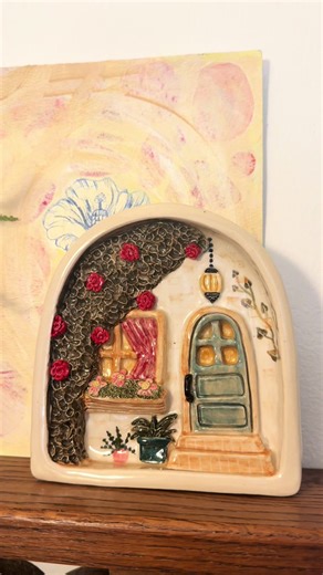 Create a Beautiful Ceramic Blue Door and Roses Sculpture