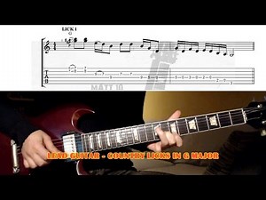 Country Licks In G Major GUITAR LESSON with TAB