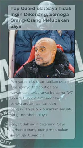 PESAN PEP GUARDIOLA JIKA PENSIUN