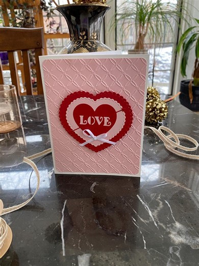 Embossed Valentine's Day Card. Handmade Heart Greeting Card With Love Cut Out - Etsy