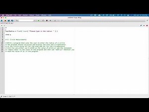 2.9. (Part 1) Circle Measurements - Python