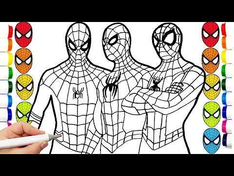 Spider-Man Coloring Pages Spider-Man and Friends draw marvel coloring compilation 9w