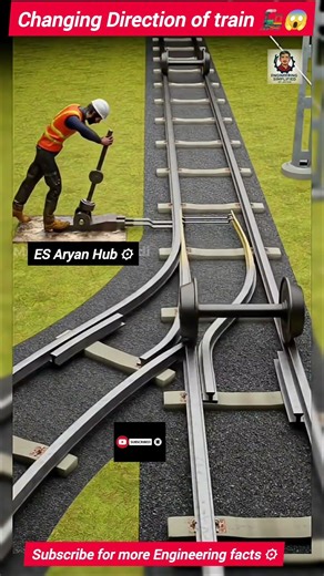 Train track change video 🚂😱| How does train change the track#shorts #train #trackchange #engineering