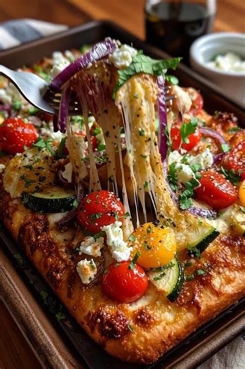 You Won't Believe How Easy This Roasted Veggie Flatbread Recipe Is! #shorts #food #seafood