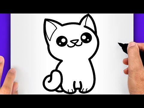 DESSIN FACILE KAWAII | COMMENT DESSINER UN CHAT FACILEMENT - DESSIN DE CHAT FACILE