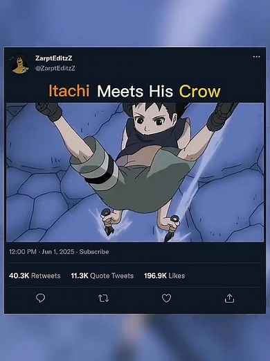 Itachi Uchiha Meets His Crow For The First Time 🗿🍷| Naruto Shippuden • #naruto #anime #narutoship