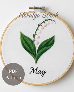 Lily of the Valley Embroidery Pattern, May Birth Flower, Beginner Hand Stitching (PDF Pattern) - Etsy Canada