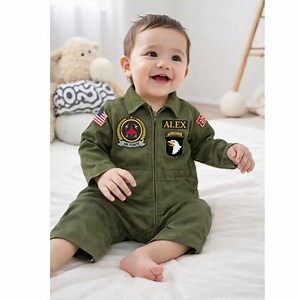 Toddler Pilot Air Force Costume With Name and Flag, Cotton Denim Flight Suit, Custom Aviator Outfit for Toddlers - Etsy