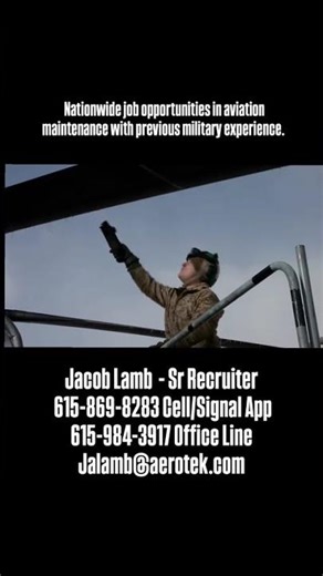 Immediate openings in aviation maintenance for those with previous experience from the military.