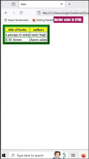 table border color and table heading color in HTML #html #coding #trendingshorts