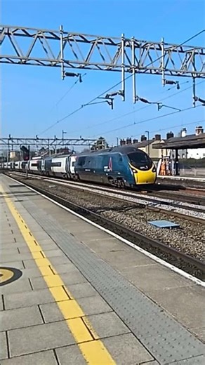 the class 390 passing through Stafford station