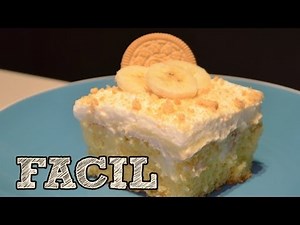 Pastel de pudín de banana FACIL | Banana pudding poke cake | Como hacer un pastel | Recetas fáciles