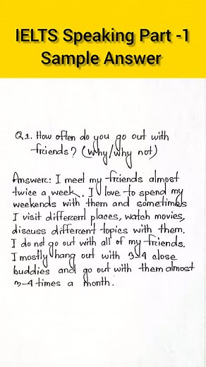 25K views · 748 reactions | IELTS Speaking Part 1 Smaple Answer...