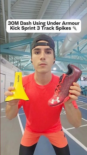 30M Dash Shoe Test Using Under Armour Kick Sprint 3 Track Spikes 👟 #shorts