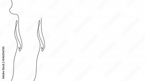 Abstract human body silhouette continuous line drawing. One line Art. Hand-drawn minimalist illustration sketch video.