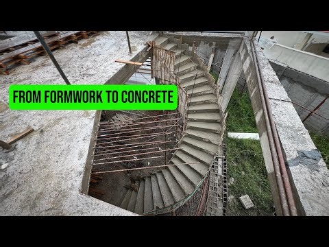 Full Spiral Staircase Build | Formwork, Rebar & Concrete Pouring (Detailed)
