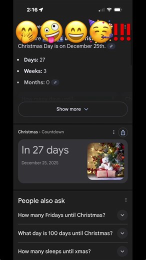 Christmas countdown… 27 DAYS UNTIL CHRISTMAS🥳🤪