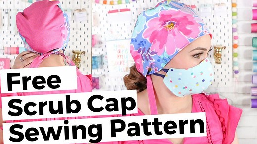 Looking for a Great-Fitting and EASY Scrub Cap Sewing Tutorial?!? Learn How to Sew a Scrub Cap With This Free PDF Pattern, Sewing Tutorial, and Step-By-Step Video. CLICK HERE FOR A FREE PDF PATTERN DOWNLOAD: https://sweetredpoppy.com/scrub-cap-free-sewing-pattern/ | Sweet Red Poppy