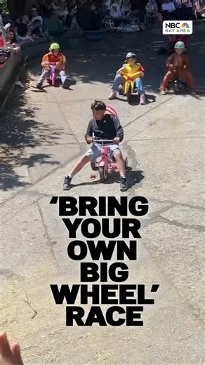 14K views · 198 reactions | The annual 'Bring Your Own Big Wheel’ race draws kids and grown-up kids to Potrero Hill every Easter Sunday, where they fly down Vermont Street on plastic tricycles. • #SanFrancisco #BayArea | NBC Bay Area | Facebook